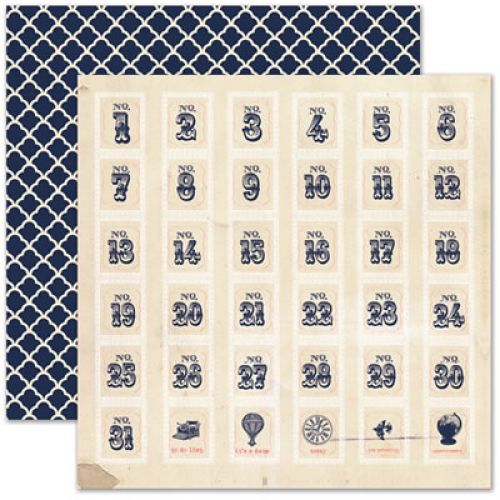 Pink Paislee - House of Three - Daily Junque - Tabs 12 x 12 Double Sided Pattern Paper