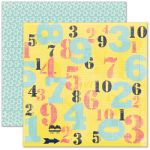 Pink Paislee - House of Three - Daily Junque - Numbers 12 x 12 Double Sided Pattern Paper