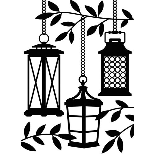 Darice - Embossing Essentials - Embossing Folder 4.25"X5.75" - Lanterns In Tree