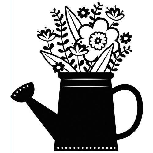 Darice - Embossing Essentials - Embossing Folder 4.25"X5.75" - Flowers In Watering Can