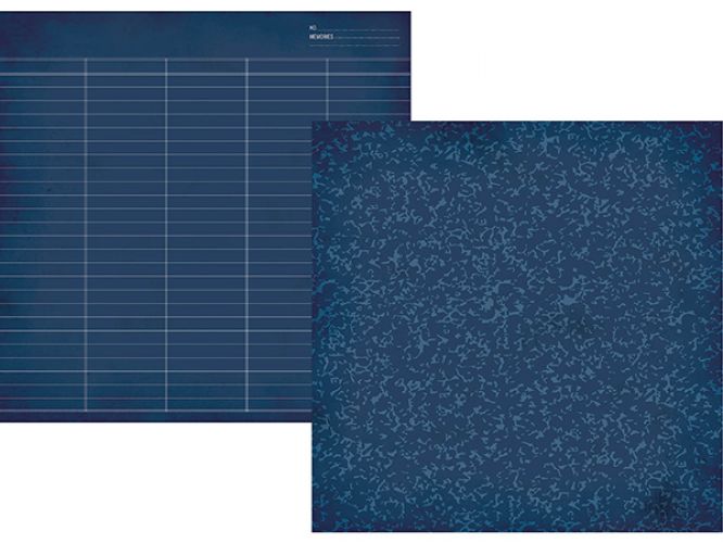 Simple Stories - Smarty Pants - Blue Composition/Ledger 12x12 Simple Basics