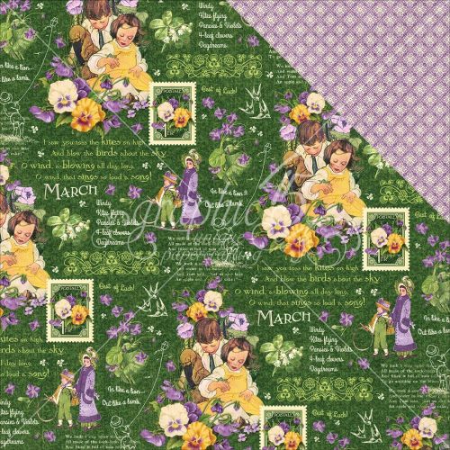 Graphic 45 - Children's Hour Collection - Double-Sided Cardstock 12"X12" - March Montage
