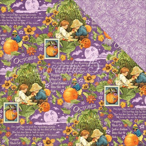 Graphic 45 - Children's Hour Collection - Double-Sided Cardstock 12"X12" - October Montage