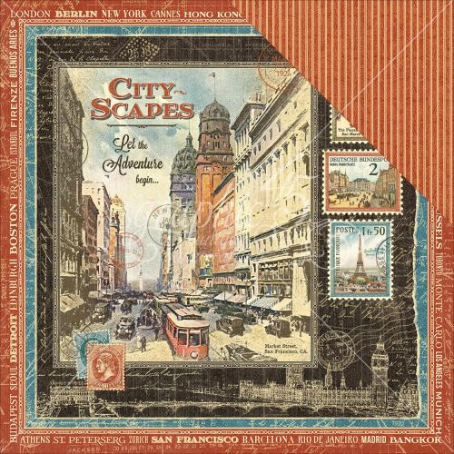 Graphic 45 - Cityscapes Collection - Double-Sided Cardstock 12"X12" - Cityscapes