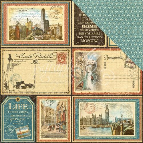Graphic 45 - Cityscapes Collection - Double-Sided Cardstock 12"X12" - Grand Tour