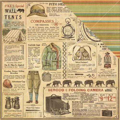 Graphic 45 - Safari Adventure Double-Sided Cardstock 12"X12" - Serengeti Outfitters
