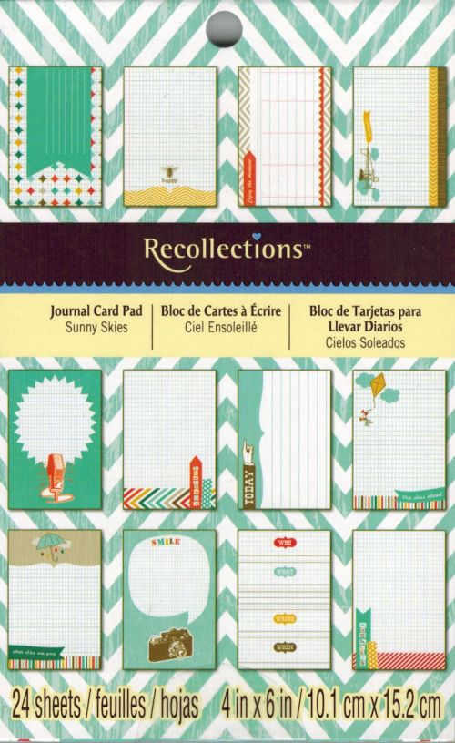 Recollections - Journal Card Pad - Sunny Skies - 4" x 6" - 24 Pkg