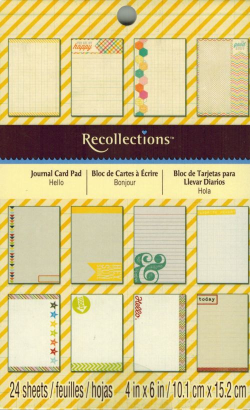 Recollections - Journal Card Pad - Hello - 4" x 6" - 24 Pkg