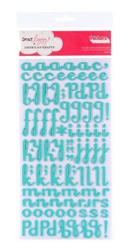 American Crafts - Thickers - Dear Lizzy Enchanted Collection - Glitter Foam Alphabet Stickers - Fancy - Geyser