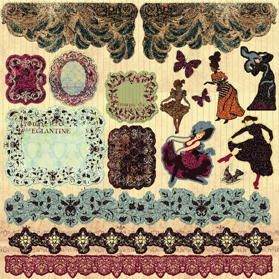 Prima Marketing Inc - Moulin Rouge - Glittered CardStock Stickers