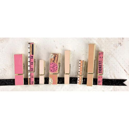 Prima Marketing Inc - Lyric Collection - Canvas/Wood Clothespins 1.25" To 2.25" 8/Pkg