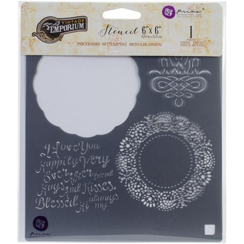 Prima Marketing Inc - Vintage Emporium Collection - Stencil 6"X6" - Anchor & Shell