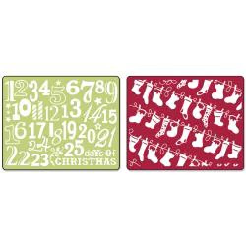 Sizzix - Textured Impressions - Embossing Folders 2/Pkg Christmas Stockings