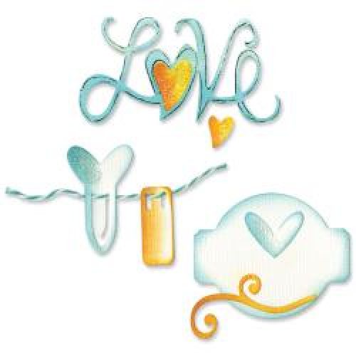 Sizzix Sizzlits Die Set 3/Pkg 3.75"X2.5" - Love