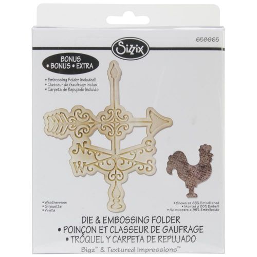 Sizzix Bigz Die - W/Bonus Textured Impressions 5.5"X6" - Weathervane