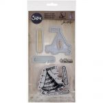 Sizzix - Framelits Dies - 4/Pkg W/Stamps By Tim Holtz - Celebrate