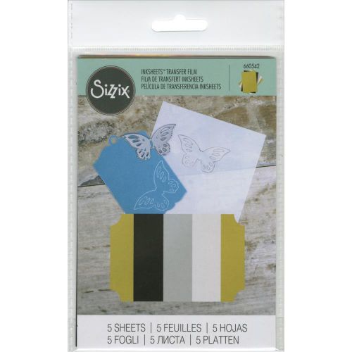 Sizzix Inksheets Transfer Film Sheets 4"X6" 5/Pkg - Assorted - Gold, Silver, White & Black