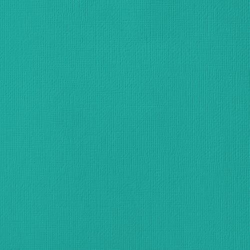 American Crafts - Cardstock - Linen Weave - 12 X 12 - Surf