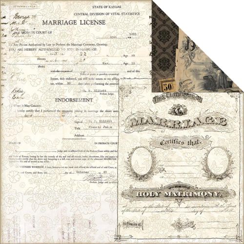 7 Gypsies - Harmony Collection - 12 x 12 Paper - Certificate Of Marriage