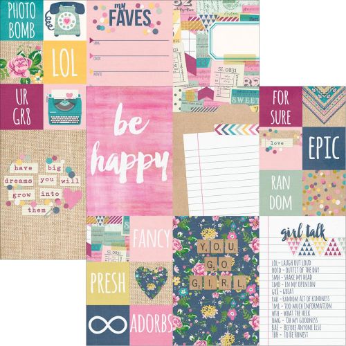 Simple Stories - So Fancy - 12 x 12 Double Sided Elements Paper - 2x2 & 4x6 Elements