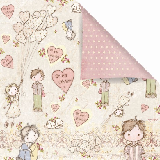 Prima Marketing Inc - Celebrate Patterned Paper Sweet Valentine with Jack and Jill