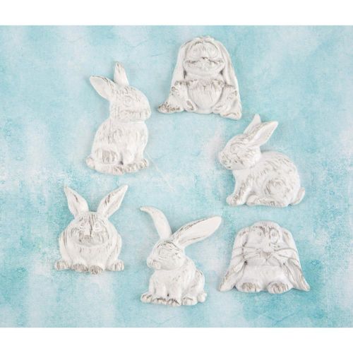 Prima Marketing Inc - Shabby Chic Treasures By Ingvild Bolme - Rabbits 6/Pkg