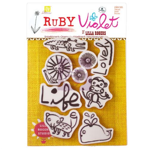 Prima Marketing Inc - Cling Stamp 3.5 X 5 Ruby Violet