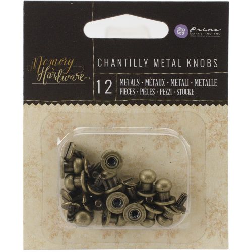 Prima Marketing Inc - Memory Hardware Embellishments - Metal Knobs, 12/Pkg