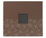 American Crafts - Patterned Post Bound Album 12"X12" Brown - Flowers