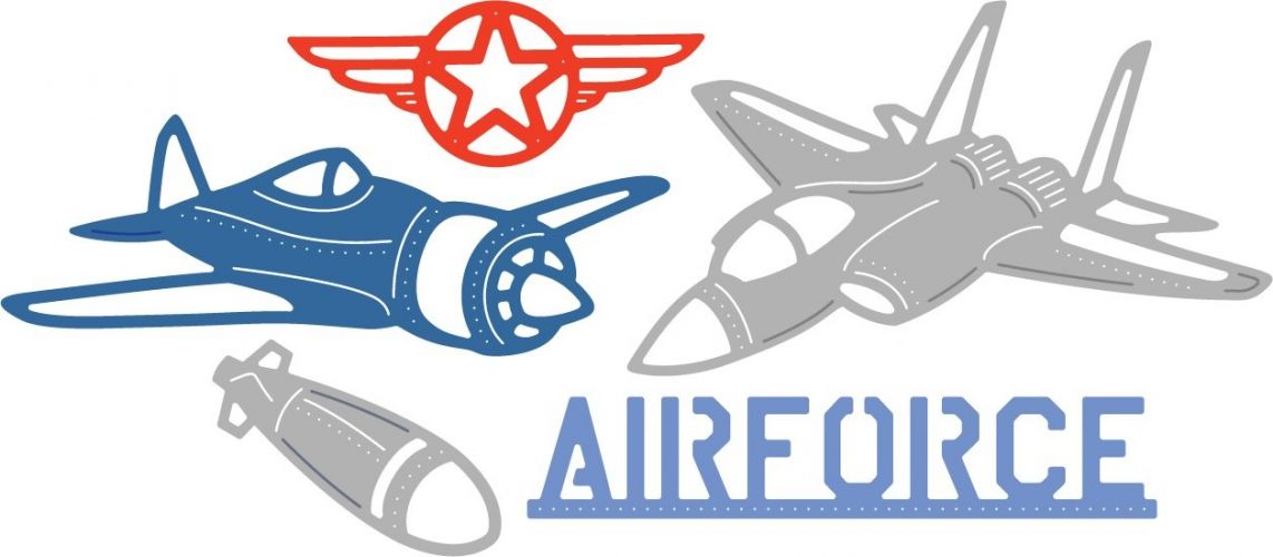 Cheery Lynn Designs Die - Air Force ( Set of 5 )