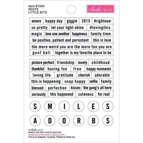 Bella Blvd - Just Add Color Little Bits Stickers 4"X6" - White