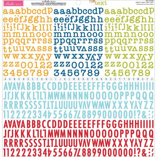 Bella Blvd - Tiny Text Cardstock Alphabet Stickers 12"X12" - Pretty Boy