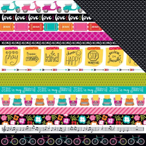 Bella Blvd - Illustrated Faith - Bright & Brave Cardstock 12"X12" - Borders