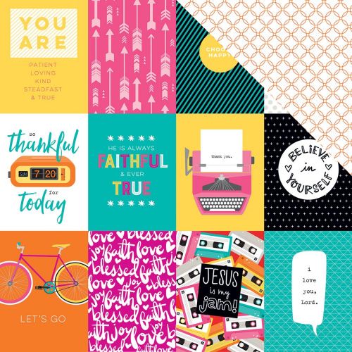 Bella Blvd - Illustrated Faith - Bright & Brave Cardstock 12"X12" - 3x4s