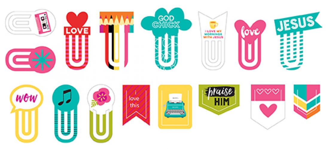 Bella Blvd - Illustrated Faith - Bright & Brave Designer Clips 16/Pkg