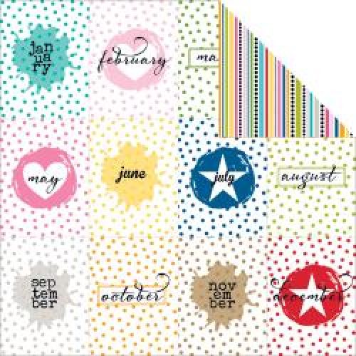 Bella Blvd - Color Chaos Double-Sided Cardstock 12"X12" - Months