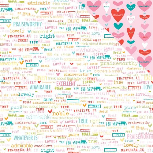 Bella Blvd - Illustrated Faith - Whatever Is Lovely - Cardstock 12"X12" - Noble