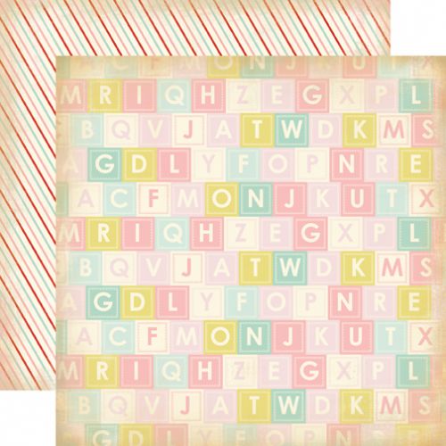 Carta Bella Paper Company - Baby Mine Girl Collection - 12x12" Paper - Alphabet Soup