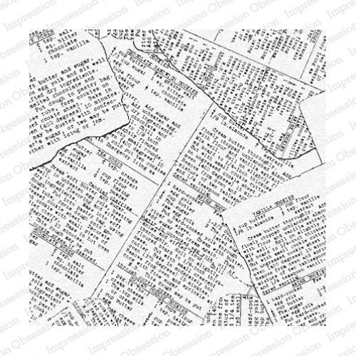 Impression Obsession - Cover-A-Card - Cling Mount Rubber Stamp - Recipe