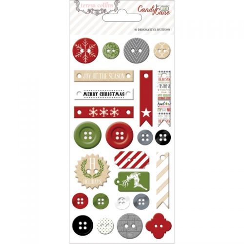 Teresa Collins Designs - Candy Cane Lane - Decorative Buttons