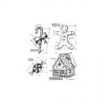 Tim Holtz - Collection - Stampers Anonymous - Cling Rubber Stamp Set - Christmas Blueprint 3