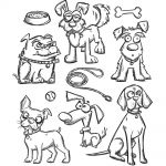Tim Holtz - Collection - Stampers Anonymous - Cling Rubber Stamp Set 7"X8.5"- Crazy Dogs