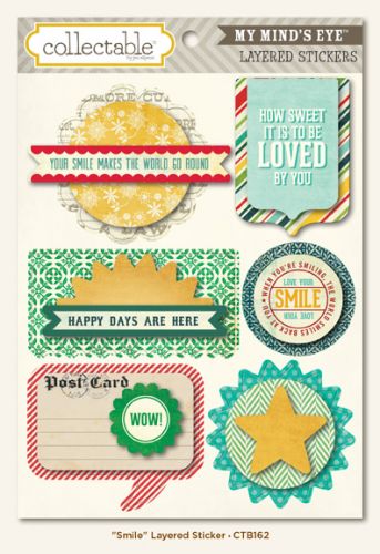 My Minds Eye - Collectable - Smile - Layered Sticker