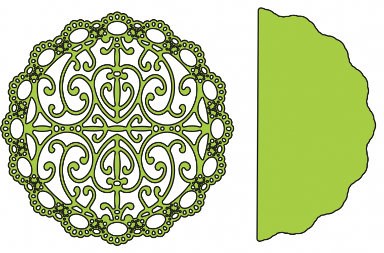 Cheery Lynn Designs Die - Turkish Lace Doily with angel Wing