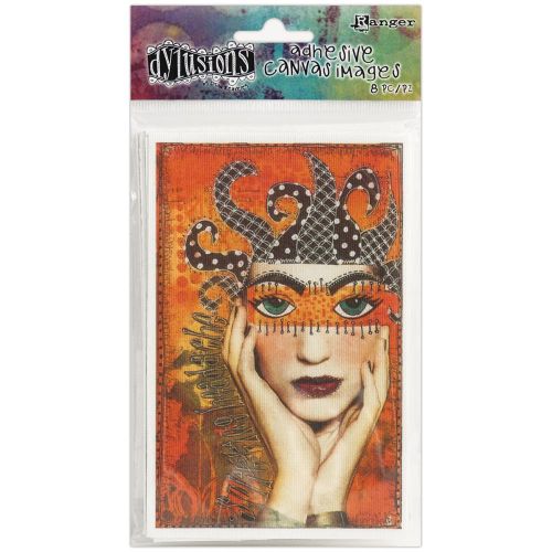 Ranger - Dylusions - By Dyan Reaveley - Adhesive Canvas 3.375"X5.25" 8/Pkg - Printed