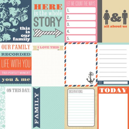 Teresa Collins Designs - Family Stories - 12x12" Paper - Notecards