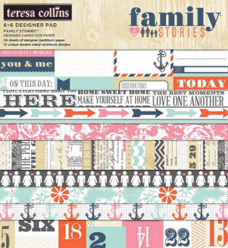 Teresa Collins Designs - Family Stories - 6x6 Paper Pad