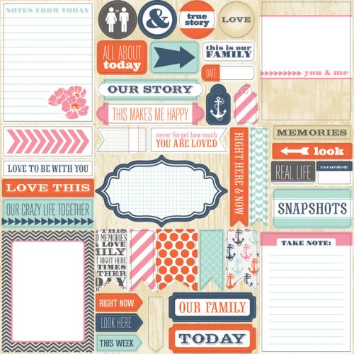 Teresa Collins Designs - Family Stories - 12x12 Die Cut Sheet