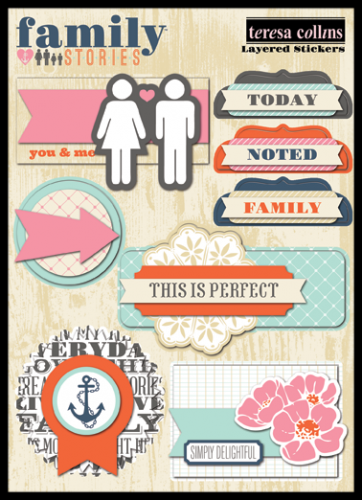 Teresa Collins Designs - Family Stories - Layered Stickers