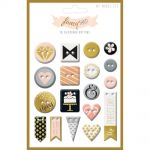 My Minds Eye - Fancy That - Tux Gold Foiled Chipboard Buttons